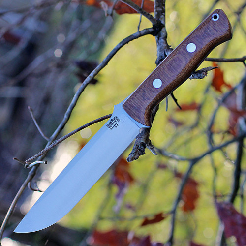 Bark River 113MNC Bravo 1.5, 5.8" A-2 Plain Blade, Natural Canvas Micarta Handle
