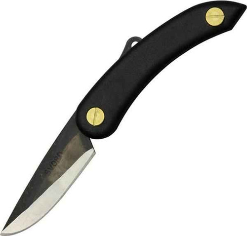 SVORD Mini Peasant Knife, Black Polypropylene Handle (2.5" 15N20 CS)