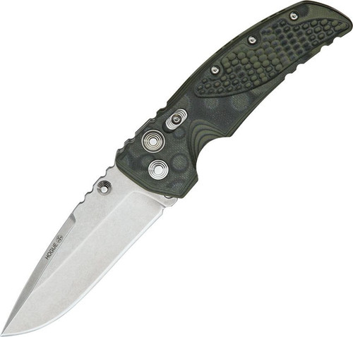 Hogue Medium Tactical (HO34178) 3.5" CPM-154CM Stonewashed Drop Point Plain Blade, Green G-Mascus G-10 Handle