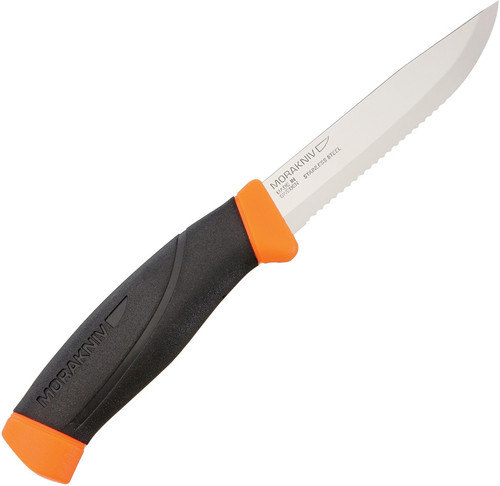 Morakniv Mora of Sweden Heavy-Duty Companion Knife 4.1 Stainless Steel  Blade, Burnt Orange/Black Rubber Handle - KnifeCenter - M-13259