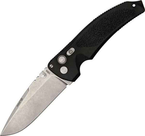 Hogue EX-03 (HO34350) 4" CPM-154CM Stonewashed Drop Point Plain Blade, Black GFN Handle