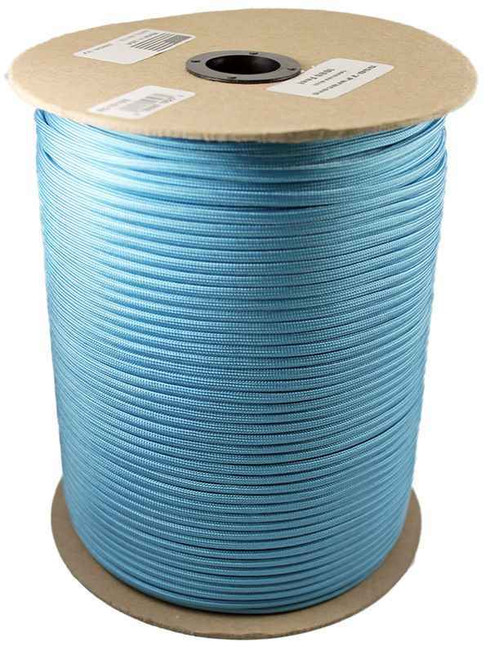 Parachute Cord Carolina Blue, Nylon Construction, 1000 ft. Length
