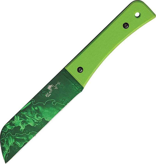 Bear OPS BC37005 Bear Tac II, 5.5' 1095 High Carbon SS Plain Blade, Neon Green G-10 Handle
