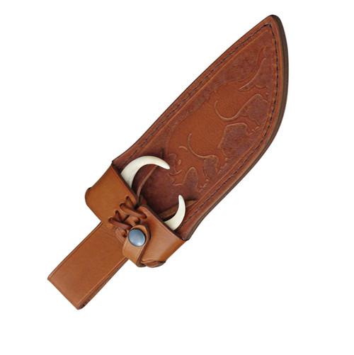 Basketweave Leather Sheath (Natural) Fits up to 4 Fixed Blade