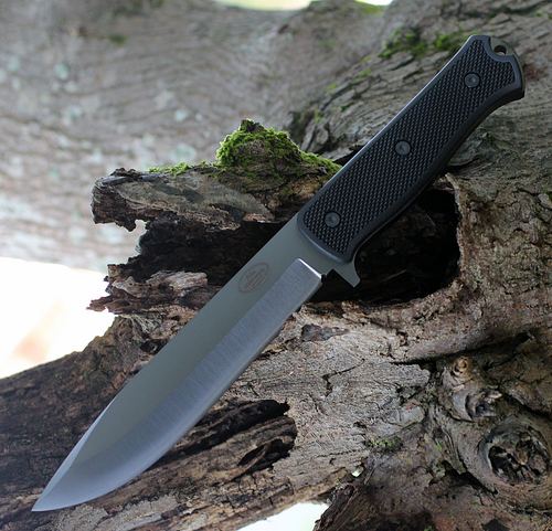 Fallkniven A1x Survival Fixed Blade (FNA1XB) 6.25" Laminate Cobalt Steel Tugnsten Carbide Coated Drop Point Plain Blade, Black Thermorun Handle, Black Zytel Sheath