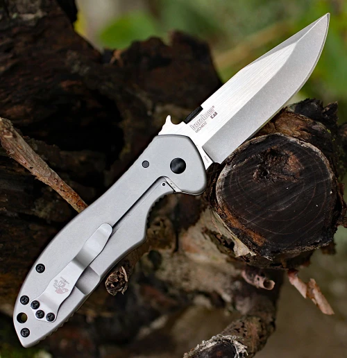 Kershaw Emerson CQC-6K D2 2034D2 tactical folder profile view showing two-tone D2 blade.