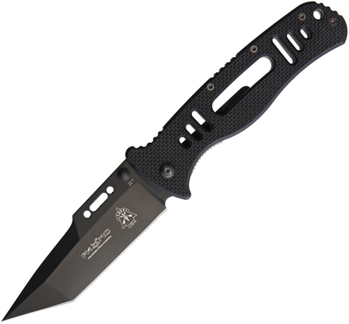 TOPS Knives CQTTHK01 Thunder Hawk Framelock Tanto, 3.7" N690Co Black Blade, Titanium/Black 3D G10 Handle