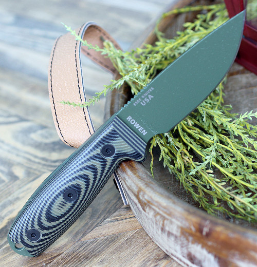 ESEE-3 3D Handle Fixed Blade Knife (ESEE-3PMOD-003) 3.88" OD Green 1095 Drop Point Blade, OD Green and Black G10 3D Handle