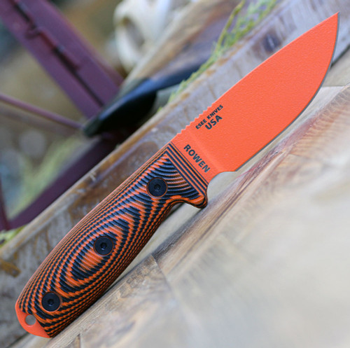 ESEE-3 3D Handle Fixed Blade Knife (ESEE-3PMOR-006) 3.88" Orange 1095 Drop Point Blade, Orange and Black G10 3D Handle