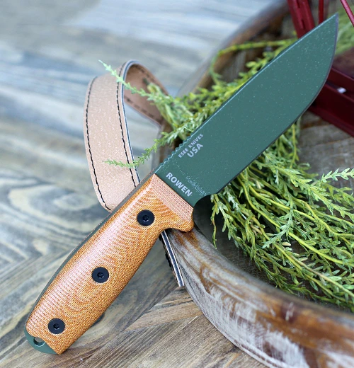ESEE-4 3D Handle ESEE-4POD-011 1095 OD Green Drop Point Blade Open Detail View