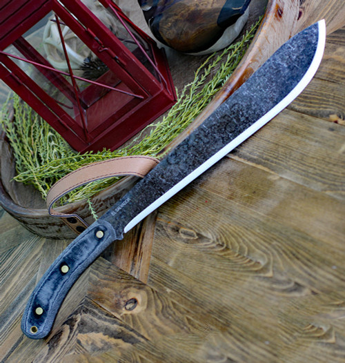 ESEE-Expat Darien Machete Fixed Blade Machete (ESEE-DARIEN)- 12.38" Black Oxide 1075 Drop Point Blade, Black Micarta Handle