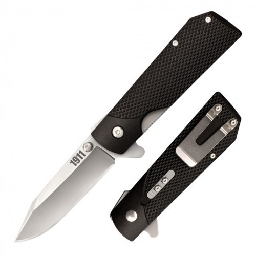 Cold Steel 1911 Folding Knife CS20NPJAA, 3" 4034SS Plain Blade, Black Griv Ex Handle