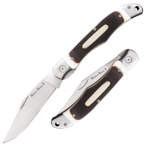 Cold Steel Ranch Boss 2 CS20NPM1, 4" SK-5 Plain Blade, Faux Sawed Bone Handle