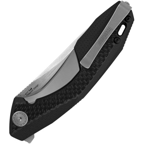 Kershaw 4038 Tumbler highlighting the machined carbon fiber and G-10 handle scales.