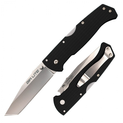 Cold Steel Air Lite Tanto CS26WT, 3 1/2" AUS10A Plain Blade, Black Long G-10 Handle-COMING SOON!
