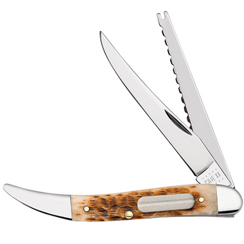 Case Fishing Knife 10726 Amber Bone Handle (620094F SS)