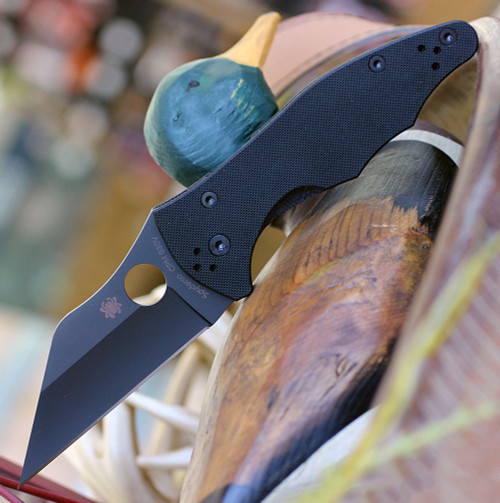 Spyderco Yojimbo 2 C85GPBBK2, 3.20" CPM S30V Black Plain Blade, Black G-10 Handle