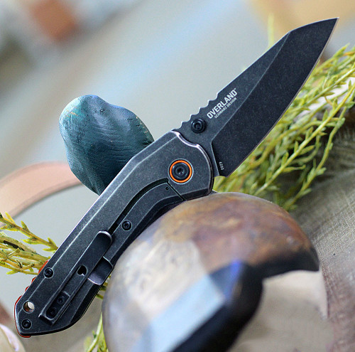 CRKT Overland (CR6280) 3" 8Cr13MoV Blackwashed Wharncliffe Plain Blade, OD Green G-10 Handle with Black Stonewashed 2Cr13 Back Handle