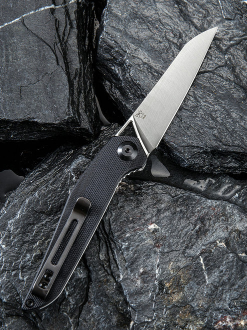 CIVIVI McKenna Folding Knife (C905C)- 2.92” Satin D2 Sheepsfoot Blade, Black G-10 Handles
