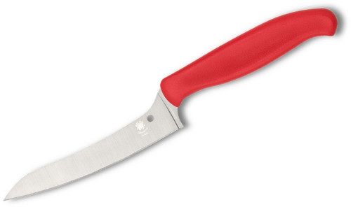 Spyderco Z-Cut Pointed Kitchen Knife CK14P, 4.40" CTS-BD1N Plain Blade, Polypropylene Handle