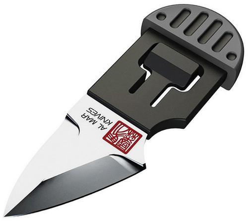 Al Mar 1.3" Stinger Keychain AMK1001GYBKBL - 1.3" Satin D2 Plain Blade, Black Polymer Handle