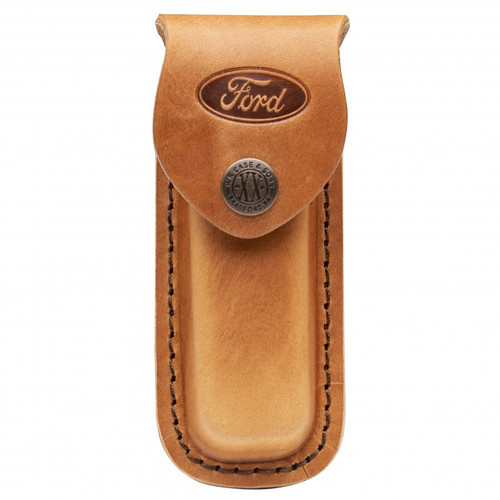 Case Medium Sheath 14329 Ford Embossed Brown Leather