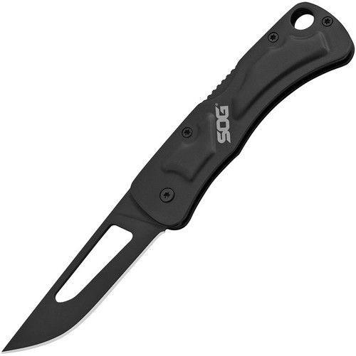 SOG CE1012CP Centi II Lockback Folder, 2.10" 3Cr13MoV Black Drop Point Plain Blade, Black Stainless Steel Handle