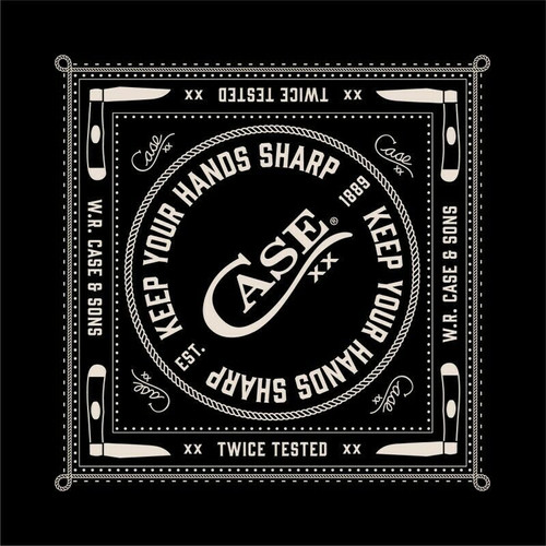 Case 52536 Black And White Keep Your Hands Sharp Cotton Bandana