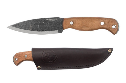 Condor Wayfinder Fixed BladE CTK2830-5.2HC,  5.3" 1095 High Carbon Steel, Walnut Handle and Leather Sheath