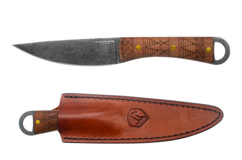 Condor Lost Roman Fixed Blade,  CTK1029-5HC 4.9", 1075 High Carbon Steel, Walnut Handle,  Leather Sheath