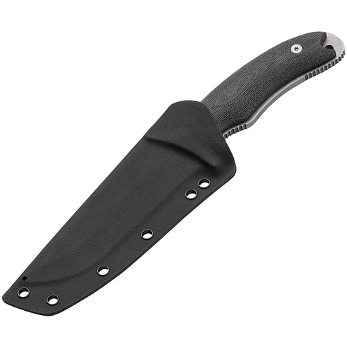 Boker Plus Orca Pro 02BO015 housed in its black Kydex sheath with belt adapter mounting system.