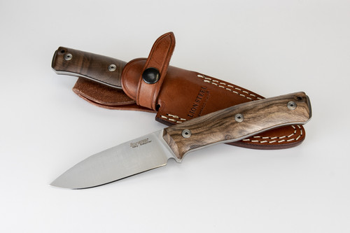 LionSteel B35WN, 3.54" Sleipner Steel Satin Blade, Walnut Wood Handle