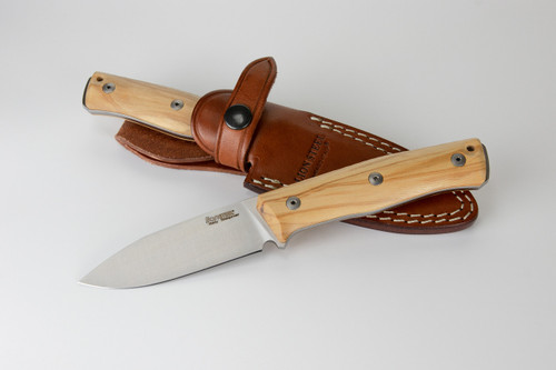 LionSteel B35UL, 3.54" Sleipner Steel Satin Blade, Olive Wood Handle