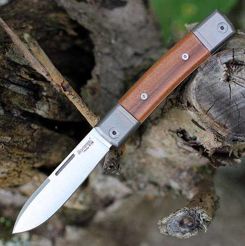 LionSteel BestMan Taschenmesser – M390-Stahl, Santosholz & Titan, 17 Cm, Braun, Slipjoint