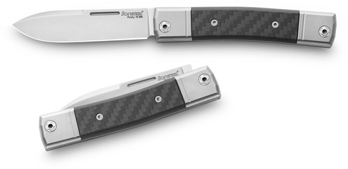 LionSteel Bestman BM2CF Slip Joint, 2.80" M390 Steel Drop Point Blade, Carbon Fiber Handle