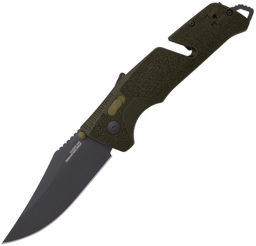 SOG 11120357 Trident MK3 AT-XR 3.75" D2 Black Plain Edge, Olive Drab GRN Handles
