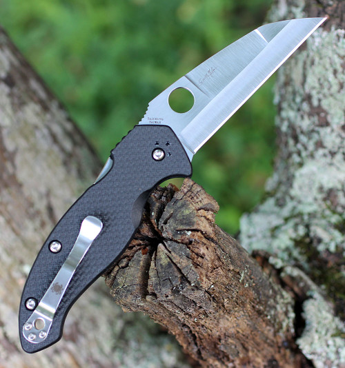 Spyderco Canis C248CF, 3.43" CPM S30V Satin Plain Blade, Carbon Fiber/G-10 Laminate Handle