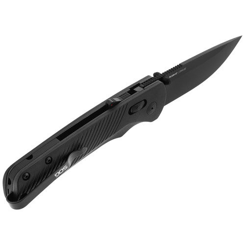 Sog Flash 11180157 MK3 AT-XR  3.45" D2 Plain Edge, Blackout GRN Handles