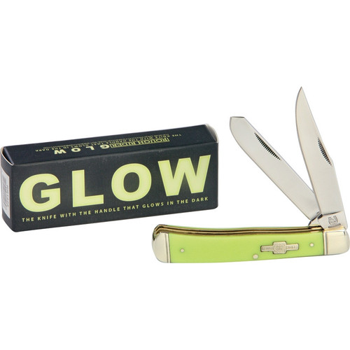 Rough Ryder Trappper, RR1425, Yellow Moon Glow in the Dark Synthetic Bone Handle