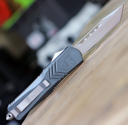 CobraTec Knives LGYFS-XLTNS Large FS-X Grey, 3.50" D2 Steel Tanto Blade, Anodized Aviation Aluminum Handle