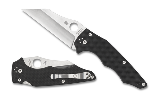 Spyderco C253GP YoJumbo, 4.0" CPM S30V Plain Satin Wharncliffe Blade, Black G-10 Handles