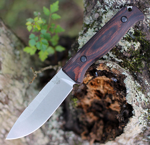 Benchmade 15002 Saddle Mountain Skinner, 4.20" CPM-S30V Satin Drop Point Blade, Stabilized Wood Handle