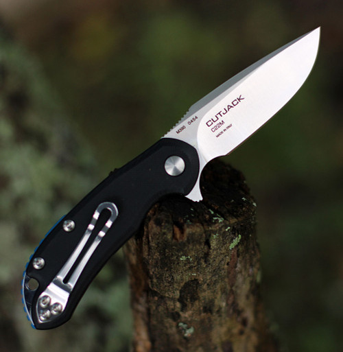 Steel Will C22M-2BK Cutjack, 3" M390 Satin Plain Blade, Black G10 Handle