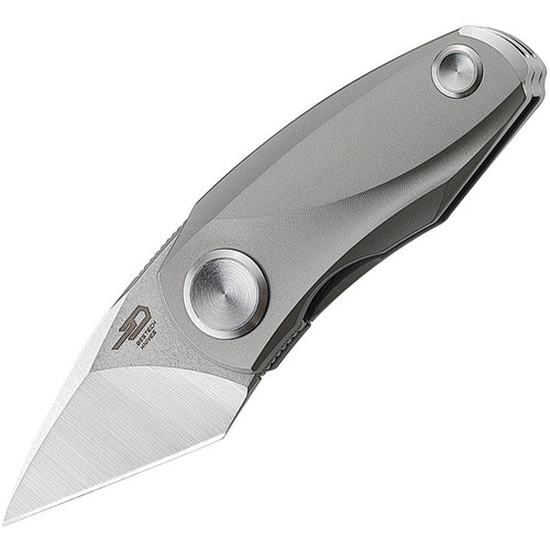 Bestech Tulip (BT1913A) 1.34"Bohler M390 Two-Toned Tanto Plain Blade, Grey Titanium Handle