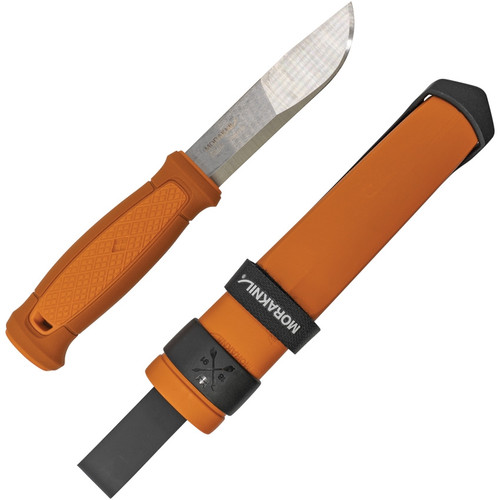 Morakniv Kansbol Fixed Blade, 4.5" Satin Stainless Blade, Burnt Orange Polypropylene Handle