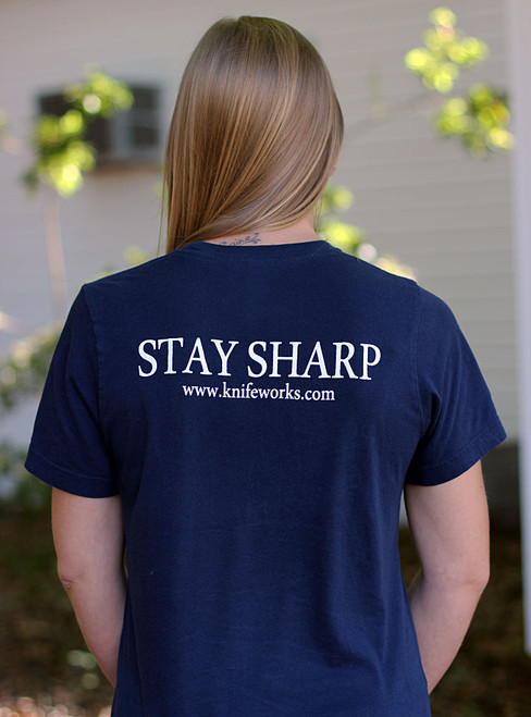 Knifeworks Black Heather T-Shirt "Stay Sharp", Unisex-Medium