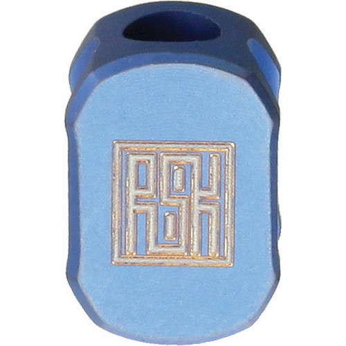 Real Steel Hexagon Blue Titanium Lanyard Bead L1101