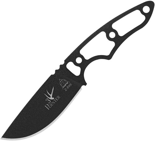 TOPS Knives 3 Pointer, 3" Black Drop Point Skeletonized Fixed Blade Knife