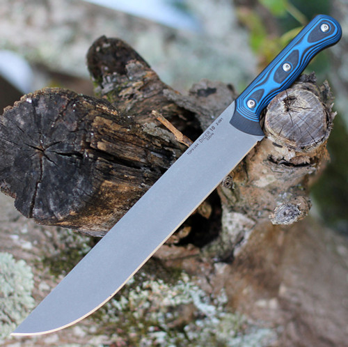 Tops Knives Dicer 10 Slicer DCR10-01, 10.0" CPM S35VN Tumble Blade, Blue/Black G10 Handle