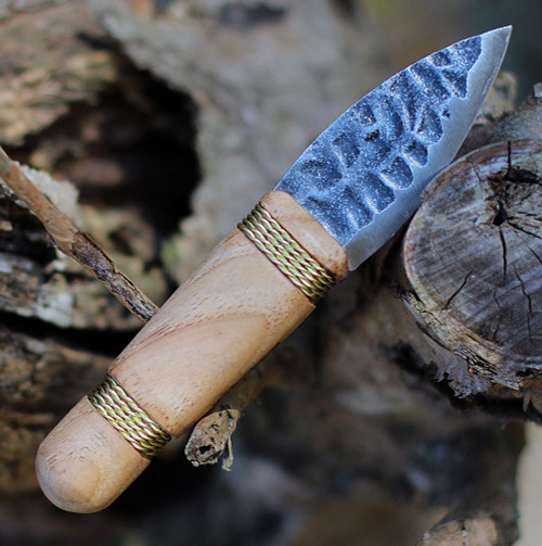Condor Otzi Knife CTK3922-2.2, 2.375" 1095 HC Spear Point Blade, Hickory Wood Handle